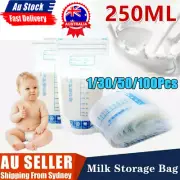 1~100Pcs Pre-Sterilised Breastmilk Baby Breast Milk Storage Bags Pouches 250MLAN