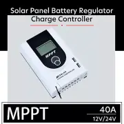 12V/24V Solar Panel Battery Regulator 40A MPPT Charge Controller Auto LCD