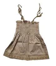 Vintage Paul Frank Womens Smocked Top, Julius, Brown, Medium