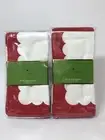 Kate Spade Colorblock Scallop Napkins - Set of 8 - Cranberry Red - NEW