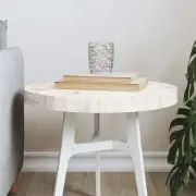 vidaXL Table Top Round White 15.7x1.2" Solid Wood Pine