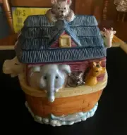 Vintage Noah Ark Animals Cookie Jar Unbranded W/Box