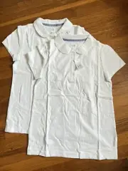 Gap Kids White Peter Pan Collar Girls Short Sleeve Shirts School Uniform XXL