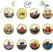 Pack of 12 Tooth Fairy Coins, Gift Tooth Fairy with Different Patterns, Tooth Fairy Gold Taler Children, Tooth Fairy Coins, Tooth Fairy Souvenirs for Girls Boys
