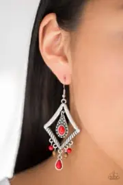 Paparazzi SOUTHERN SUNSETS red earrings