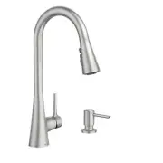 MOEN Sarai 87836SRS Single Handle Deck-Mount Pull-Down Kitchen Faucet with