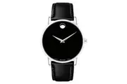 Movado Leather Black Dial Men's Swiss Made Watch - 607269