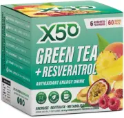 Green Tea X50 Green Tea & Resveratrol Assorted Flavour Energy Drink Powder 60...
