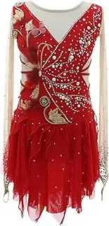 [Zagitova] Girls Figure Skating Competition Dress, Roller Skate Costume with Rhinestone, Customizable