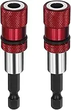 2X 1/4 Hex Shank Electric Drill Magnetic Screwdriver Bit Holder Tool Magnetism Limit Adjustable Extension Rod Sleeve Socket