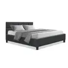 Artiss Bed Frame Double Size Mattress Base Wooden Platform Fabric Charcoal TINO