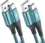 [sweguard] USB Type C Charger Cable [2M,2-Pack] iPhone 16 Charger Cable Nylon Braided for iPhone 15 16 Pro Max Plus, Samsung Galaxy S25 S24 S23 S22 S21 S20 S10 S9 S8 Note 20 10 Flip Pixel LG Moto Sony