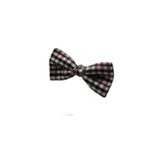 Mens White, Dark Red & Black Checkered Cotton Bow Tie