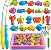 MSKOLER Kids Fishing Games Toys for Age 3 4 5 Boys Girls - Summer Magnetic Floating Pool Toys , Water Table Bath Game, Bathtub Outdoor Set, Learning Education, Toddlers Gifts for Kids 3-8 Year Olds