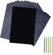 50 Sheets Carbon Paper Black Graphite Paper Transfer Tracing Paper and 5 Pieces