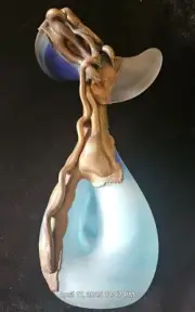 Romanian art Hand Blown Mettal Vase