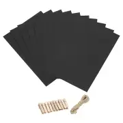 10PCS 5 x 7 Inch Paper Photo Frames with Clips & Strings, Black