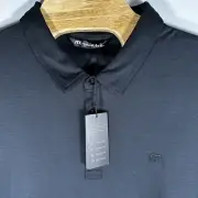 NWT Travis Mathew A Class Long Sleeve Black/Gray Golf Polo Shirt Mens XXXL