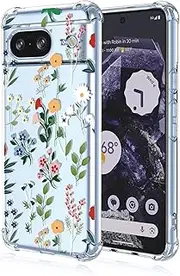 Compatible Google Pixel 8 Case Drop-Proof, Shock-Absorbing, Soft TPU Gel Rubberized Soft-Skin Silicone case with Clear Design (Multi-Color Flower Bouquet)