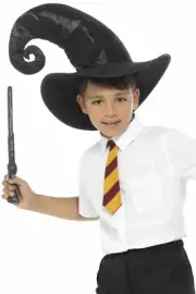 Wizard Child Kit Storybook Tie Witch Hat Magic Wand Halloween Costume Accessory