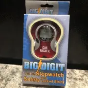 BIG DIGIT RED QUARTZ STOPWATCH WITH SAFETY LOCKED STRING GUS MACKER