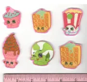 SHOPKINS fabric iron-on appliques NO SEW grocery pals Waffle Sue Ice-Cream Cone