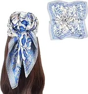 [EIysee] 27.5 Inches Silk Head Scarf for Women Satin Hair Scarf Silk Wrap Neck Square Scarves Feeling Scarf Boho Headwear