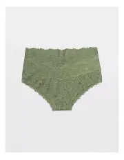 [Aerie] Show Off Rosey Lace Cheeky Underwear in Olive Fun