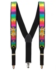Rainbow Mardi Gras Costume Suspenders