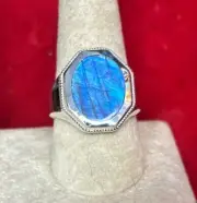 mens sterling silver ring Size 12 Labradorite