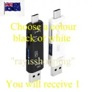 Black or White, 1 x 5-in-1 Adaptor Memory Card Reader SD TF USB Type-C Micro USB