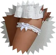[Xduargs] Boho Lace Bow Elastic Leg Chain Black Lace Bikini Garter Belt Vintage Bow Tie Harness Bandage Adjustable Rave Thigh Body Chain Accessories Jewellery for Women