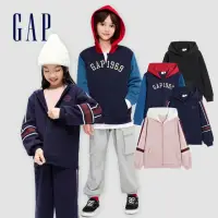 在飛比找momo購物網優惠-【GAP】男女童裝 Logo刷毛連帽外套 碳素軟磨系列-多色
