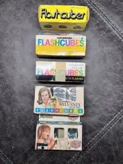 5 Boxes Sylvania + 13 Flash Cubes BLUE DOT MAGICUBES Vintage Camera Film NEW