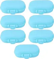 Mini Medicine Case 7PCS Medicine Case Portable Detachable Safe Mini 4 Compartments Medicine Organizer for Outdoor Travel(Blue)