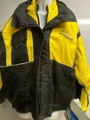 LADY'S ICE RIDER SNOWMOBILE MUSTANG JACKET,NEW,SIZE 14 OR 16,BLACK/YELLOW/SILVER