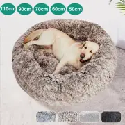 Dog Cat Pet Calming Bed Round Warm Soft Plush Nest Comfy Sleeping Extra Large