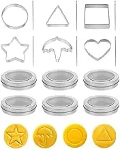 18pcs Korean Sugar Candy Making Tools, Stainless Steel Candy Making Kits, Biscuits Molds Sugar Game Kit, Baking Cake Molds for Party Sugar Game Cookies with Case and Needle