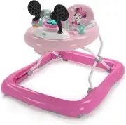 Bright Starts Disney Minnie Mouse Foldable Baby Walker w/ Music & Play Toys 6m+