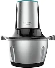Cecotec ChopBeat 1500 TitanBlack Steel Electric Meat and Vegetable Grinder. 600W, 4 Black Titanium Blades, 1.5L Stainless Steel Bowl and 2 Speeds (4186)