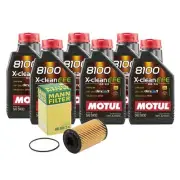 6L Motul 8100 XCLEAN EFE 5W30 Mann Filter Motor Oil Change Kit For Caddy CTS 2.8