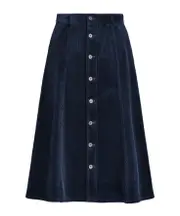 Polo Ralph Lauren Corduroy A-Line Midi Skirt US10,US8 NAVY