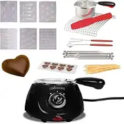 [Total Chef] Fondue Set, Chocolate Melting Pot, 8.8 oz (250 g), Electric Melter for Chocolate Melts, DIY Candy Maker with 32-Piece Accessory Kit for Dessert, Special Occasion, Birthday Party (Black)