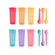 New Tupperware Set of 6 Tumblers with Seals and Spoons 175ml