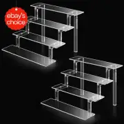 12” Acrylic Perfume Organizer: 4-Tier Stand for Cologne & Makeup.