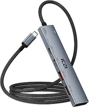 ICZI USB C Hub 4 Port 10Gbps Splitter Multiport Adapter 120 cm Cable with 2 x USB C 3.2 and 2 x USB A 3.2 Compatible with MacBook Pro/Air, Mac mini, iPhone 16, Galaxy S24, PS5, Laptops