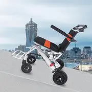 Lightweight Wheelchair,Portable Folding Travel Wheelchair with Handbrakes Aluminum Alloy Ultra-light Transport Wheelchair Trolley for Elderly Aircraft Travel