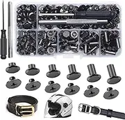 110 Sets Chicago Binding Screws Assorted Kit, 6 Sizes Round Cross Head, with Install Tools Assortment Kit, Stud Screw Posts Nail Rivet Chicago Button, for Decorating and Repairing, Leather Craft