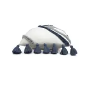 CottonMore Soft Acrylic Knitted Tassel Lantern Style Cushion Cover Blue 45x45cm