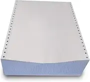 FirstZi Blank 9.5x11 Inches Continuous Feed Computer Paper Fanfold for Dot Matrix Printers, 1000 Count per Box, White 1 Part, Margin Perforated, Perfect for Receipts, Invoices, Bill List